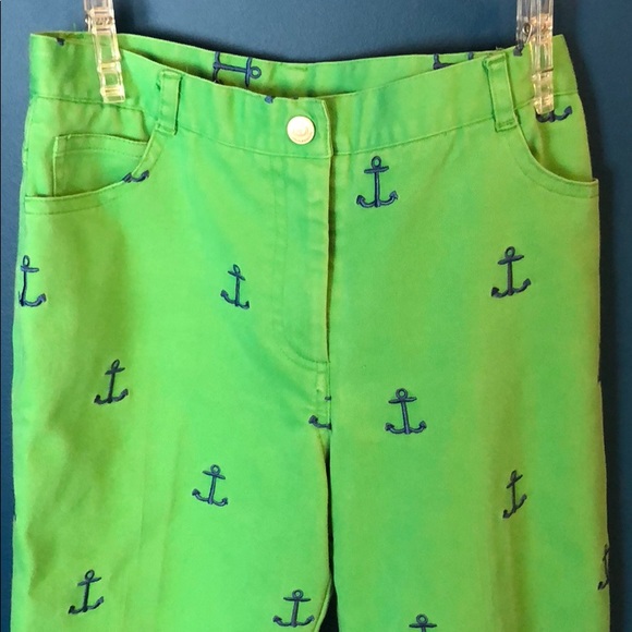 Lilly Pulitzer Kids Green Blue Anchor Pants - Picture 2 of 4